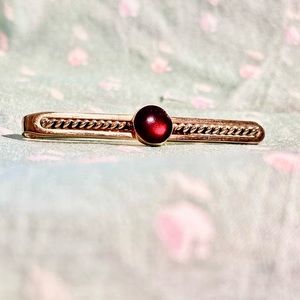 vintage tie clip with set red stone , private collection being sold to public
